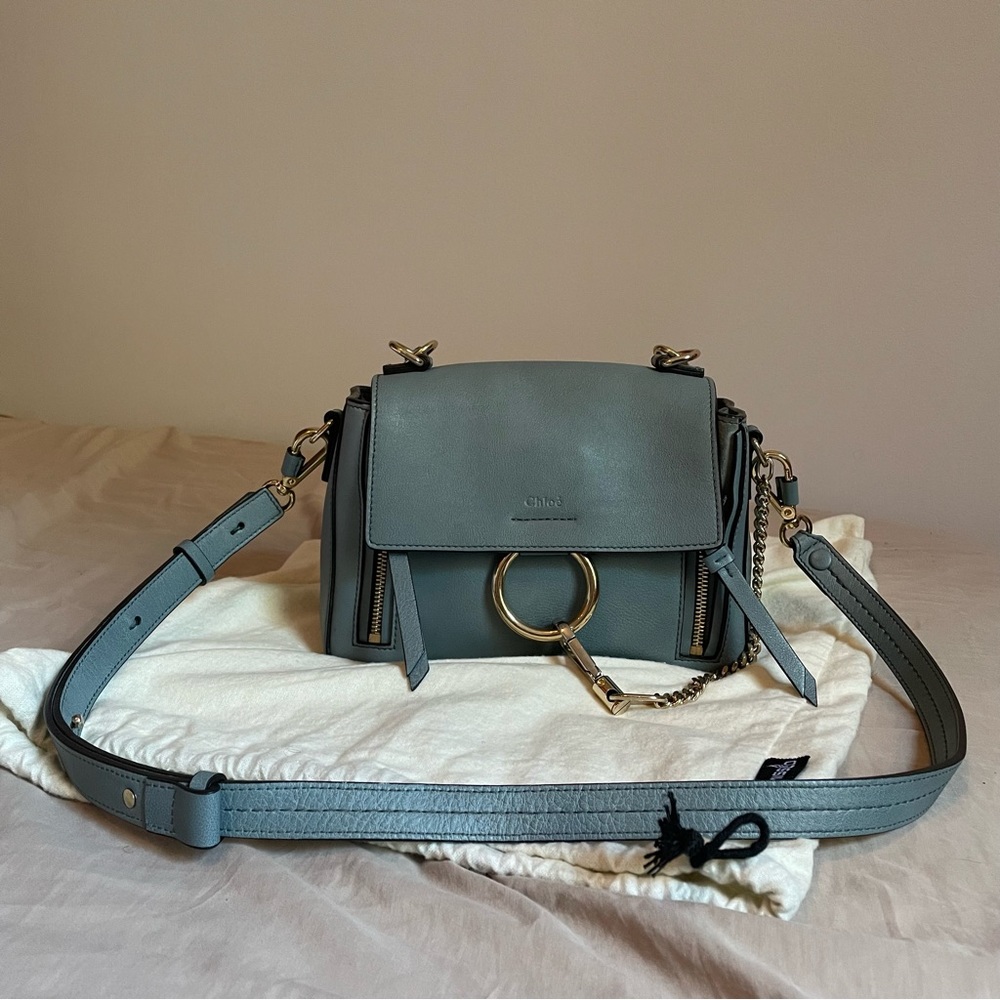 Chloé Faye Day Bag Mini, Cloudy Blue